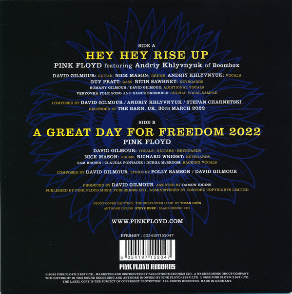 Pink Floyd Featuring Андрій Хливнюк : Hey Hey Rise Up (7", Single, Ltd)