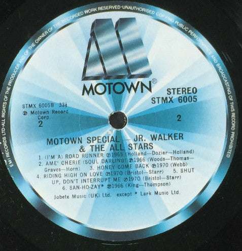 Junior Walker & The All Stars : Motown Special Jr. Walker And The All Stars (LP, Comp)