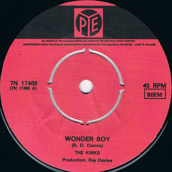 The Kinks : Wonder Boy / Pretty Polly (7", Single)