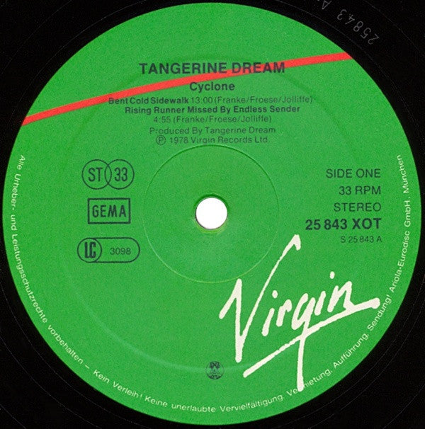 Tangerine Dream : Cyclone (LP, Album, RE, Gat)