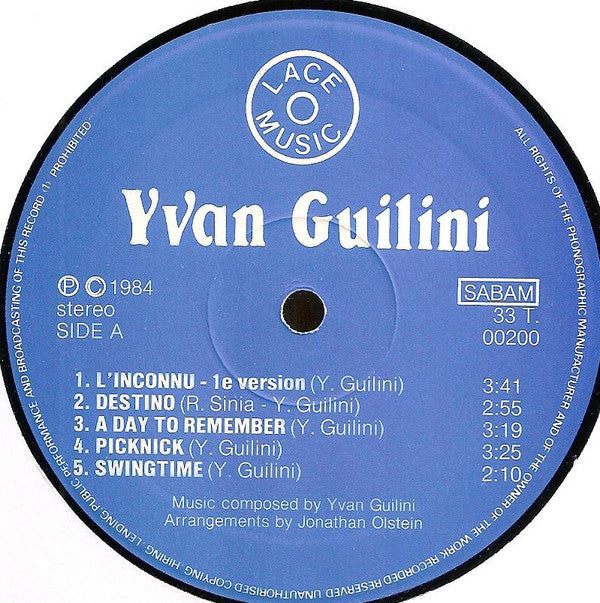 Yvan Guilini : L'inconnu (LP, Gat)