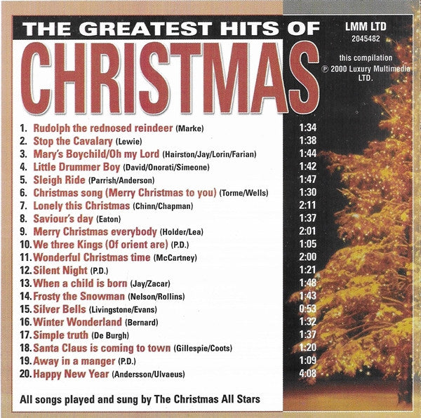 The Christmas All-Stars : The Greatest Hits Of Christmas (CD, Album, Mixed)