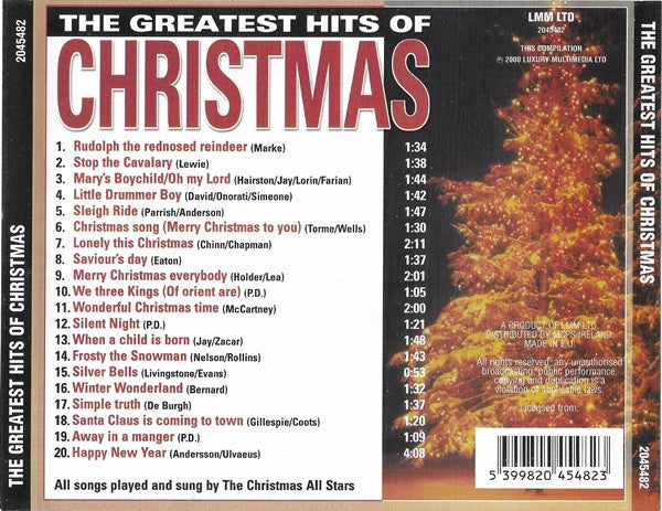 The Christmas All-Stars : The Greatest Hits Of Christmas (CD, Album, Mixed)