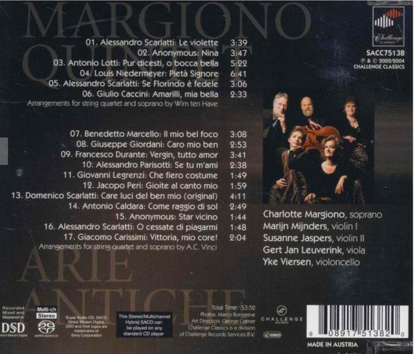 Margiono Quintet : Arie Antiche (SACD, Hybrid, Multichannel, RE)