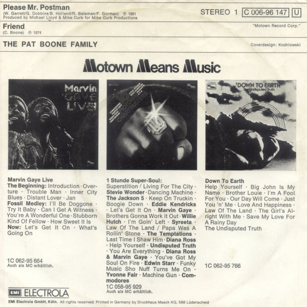 The Pat Boone Family : Please, Mr. Postman (7", Single)