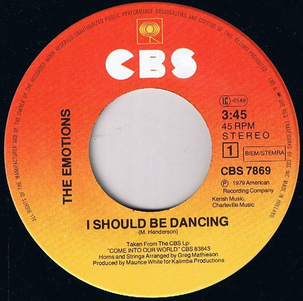 The Emotions : I Should Be Dancing (7", Single)