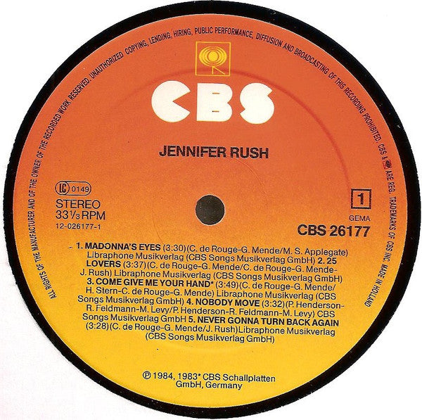 Jennifer Rush : Jennifer Rush (LP, Album)