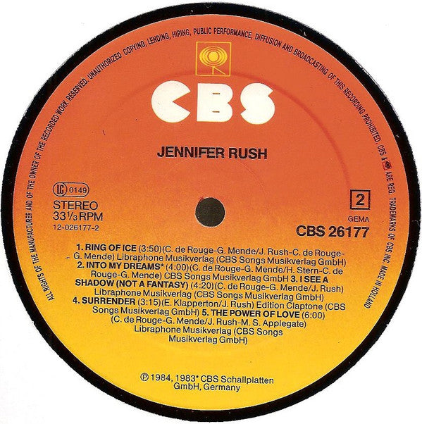 Jennifer Rush : Jennifer Rush (LP, Album)