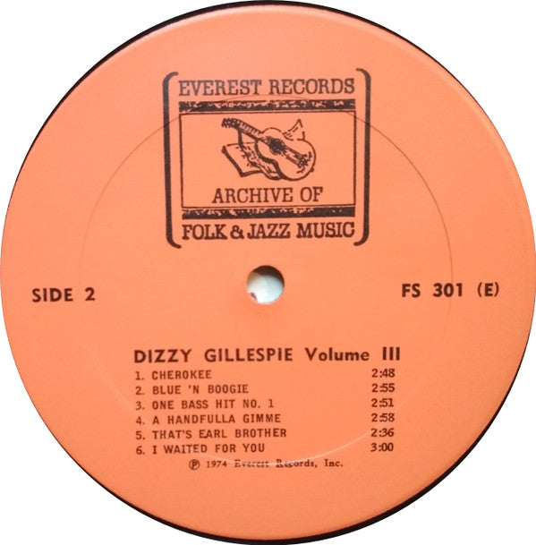 Dizzy Gillespie : Volume III (LP, Comp, M/Print)