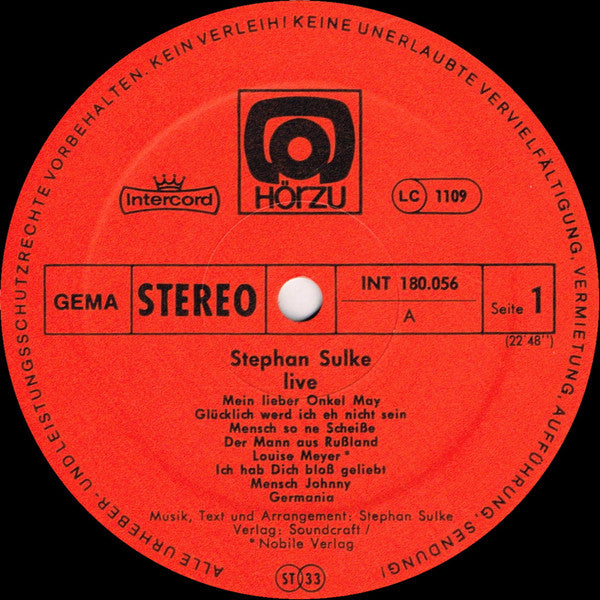 Stephan Sulke : Live (2xLP, Gat)