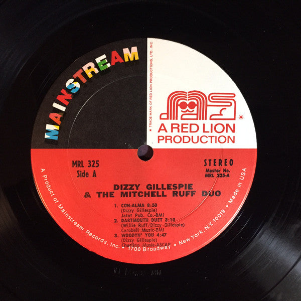 Dizzy Gillespie And The Mitchell-Ruff Duo : In Concert (LP, Album, Gat)