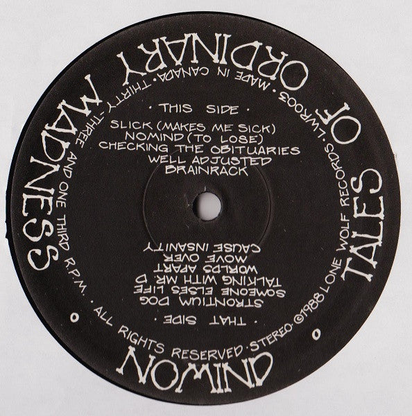 Nomind : Tales Of Ordinary Madness (LP, Album)