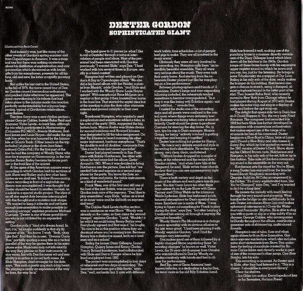 Dexter Gordon : Sophisticated Giant (LP, Album)