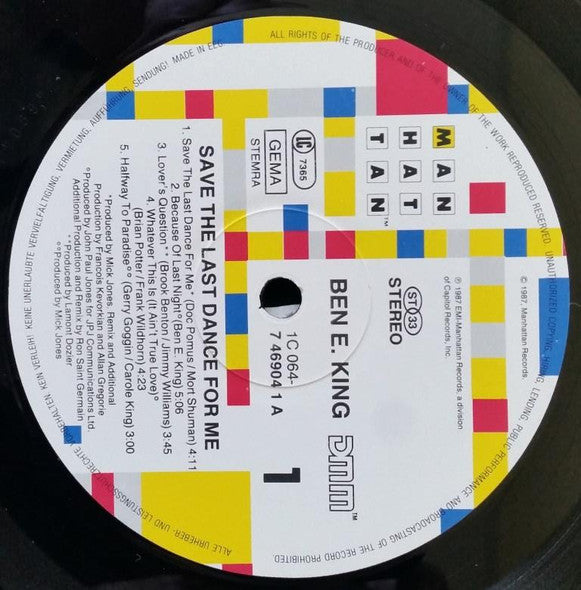 Ben E. King : Save The Last Dance For Me (LP, Album)