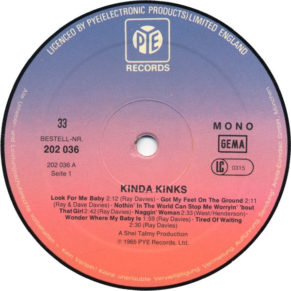 The Kinks : Kinda Kinks (LP, Album, Mono, RE)