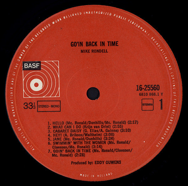 Mike Rondell : Goin' Back In Time (LP, Album)