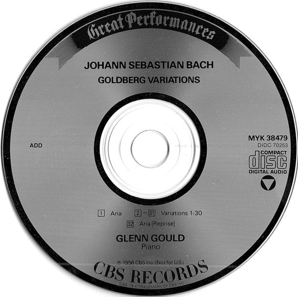 Johann Sebastian Bach - Glenn Gould : Goldberg Variations (CD, Album, RE)
