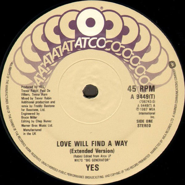 Yes : Love Will Find A Way (12", Single)
