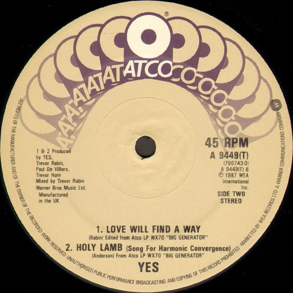 Yes : Love Will Find A Way (12", Single)