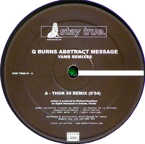 Q-Burns Abstract Message : Yamb (Remixes) (12")