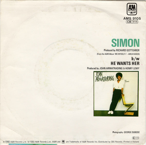 Joan Armatrading : Simon (7", Single)
