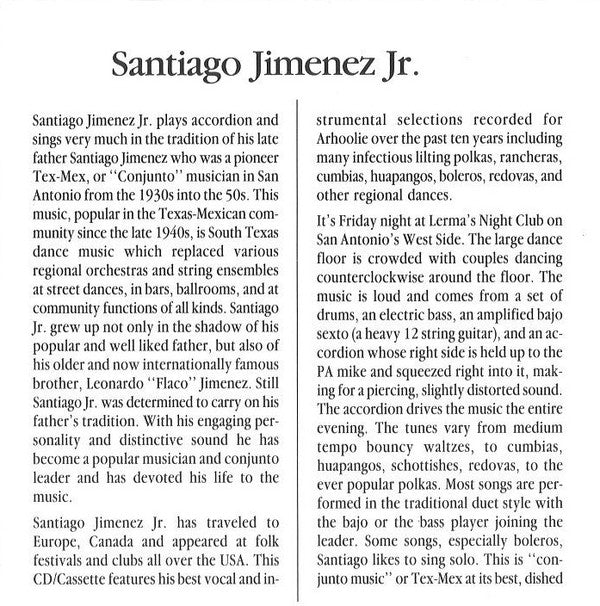 Santiago Jimenez, Jr. : El Mero, Mero De San Antonio (CD, Album, RE)