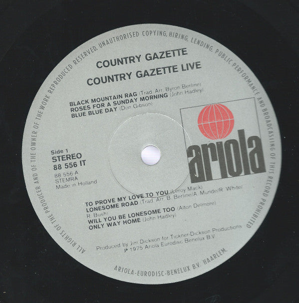 Country Gazette : Country Gazette Live (LP)