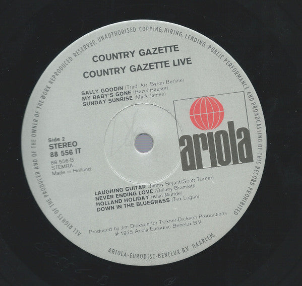 Country Gazette : Country Gazette Live (LP)