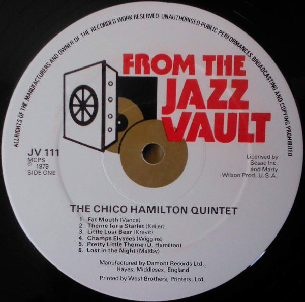 The Chico Hamilton Quintet : The Chico Hamilton Quintet (LP, Album, RE)