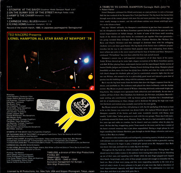 Lionel Hampton All Star Band* : At Newport '78 (LP, Album)