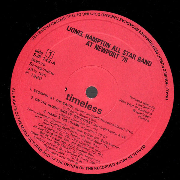 Lionel Hampton All Star Band* : At Newport '78 (LP, Album)