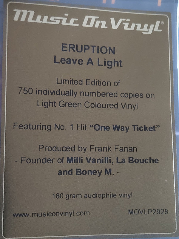 Eruption (4) : Leave A Light (LP, Album, Num, RE, RM, 180)