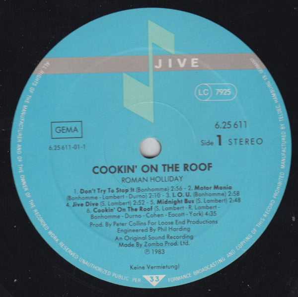 Roman Holliday : Cookin' On The Roof (LP, Album)