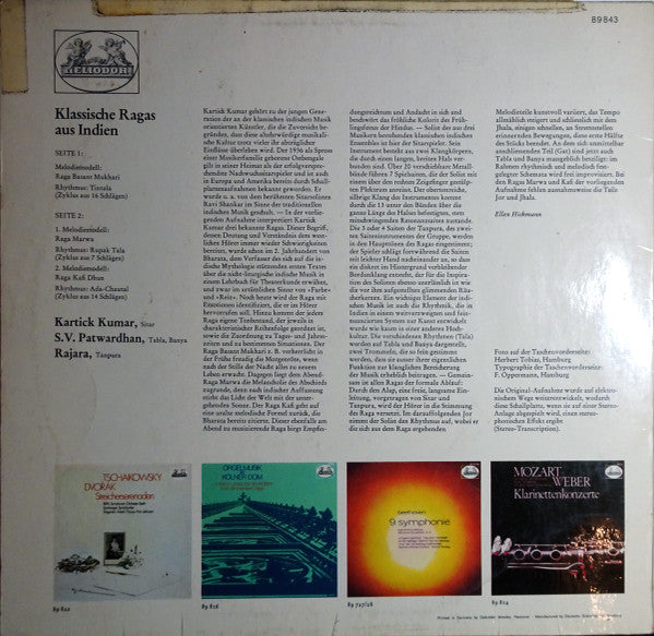 Kartick Kumar, S.V. Patwardhan, Rajaram : Indische Sitarmusik (Klassische Ragas Aus Indien) (LP)
