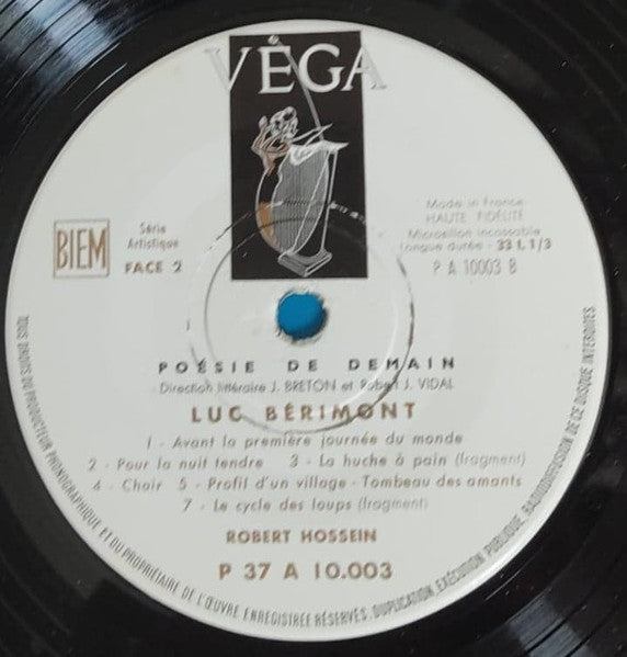 Robert Hossein : Dit Les Poèmes De Luc Bérimont (7")