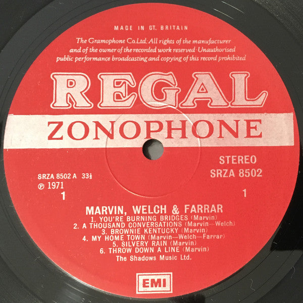 Marvin, Welch & Farrar : Marvin, Welch & Farrar (LP, Album)
