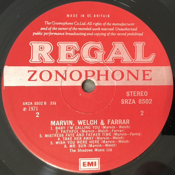 Marvin, Welch & Farrar : Marvin, Welch & Farrar (LP, Album)
