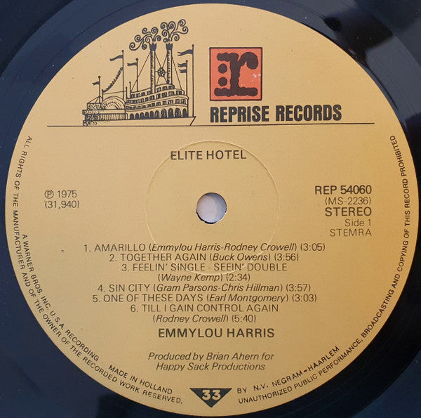 Emmylou Harris : Elite Hotel (LP, Album)