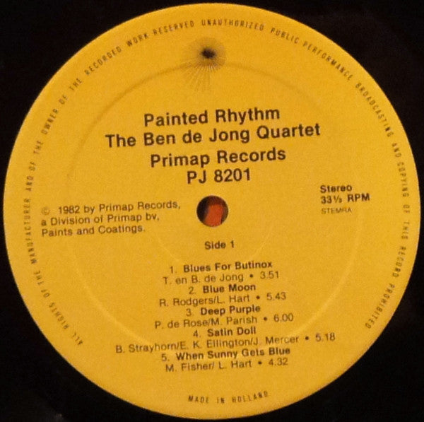 The Ben de Jong Quartet : Painted Rhythm (LP)