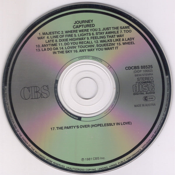 Journey : Captured (CD, Album, RE)