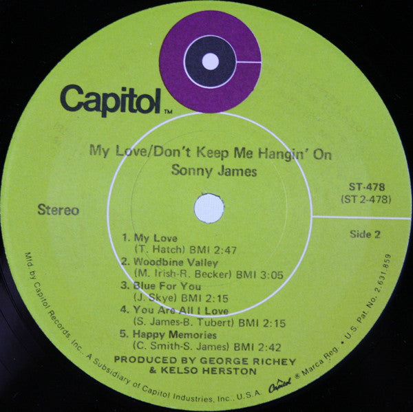 Sonny James And The Southern Gentlemen : My Love / Don't Keep Me Hangin' On (LP, Album)