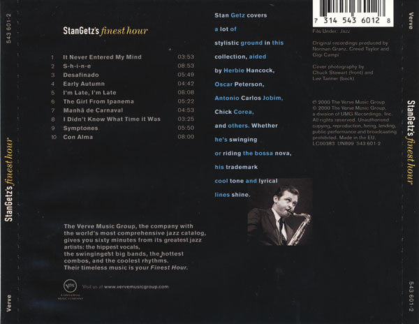 Stan Getz : Stan Getz's Finest Hour (CD, Comp)