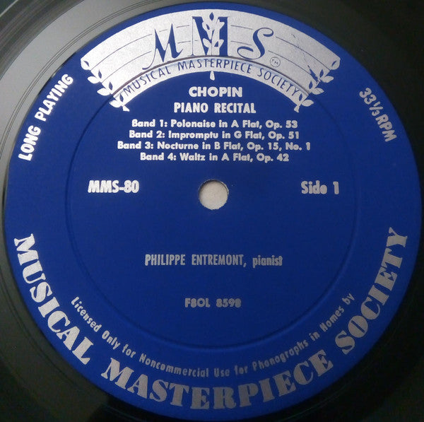 Frédéric Chopin — Philippe Entremont : Klavierabend (10", Mono)