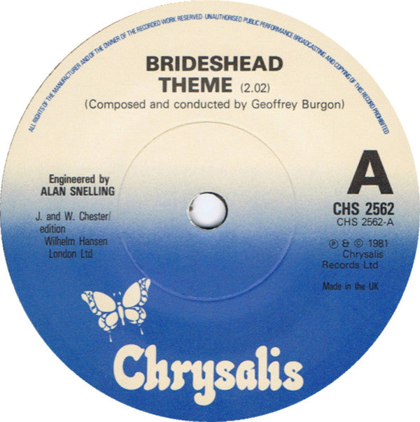 Geoffrey Burgon : Brideshead Theme (7", Single, Pap)