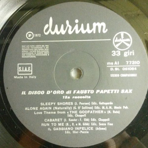 Fausto Papetti : 15a Raccolta (LP, Album, Gat)