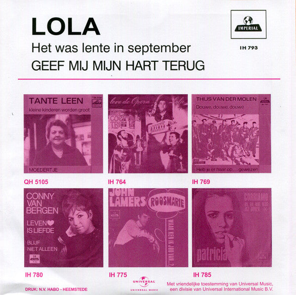 Lola (39) : Het Was Lente In September (7", RE)