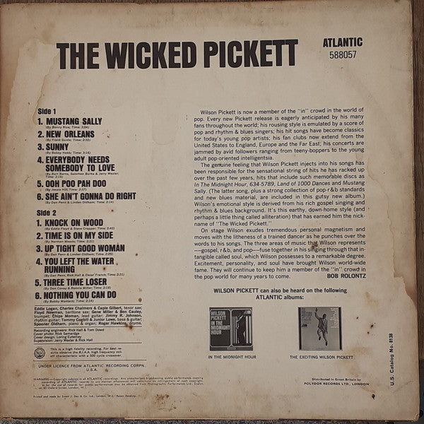 Wilson Pickett : The Wicked Pickett (LP, Album)