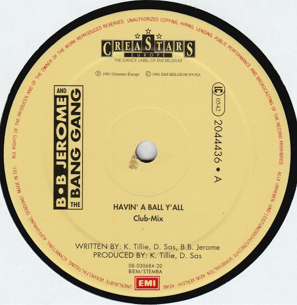 B.B. Jerome & The Bang Gang : Havin' A Ball Y'All (12")