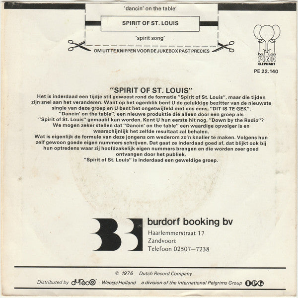 Spirit Of St. Louis : Dancin' On The Table (7", Single)
