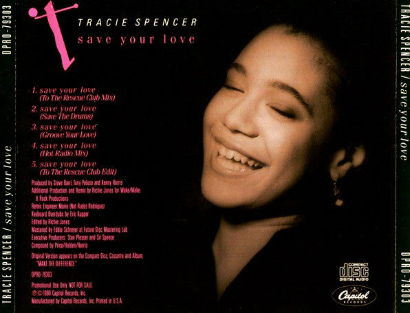 Tracie Spencer : Save Your Love (CD, Maxi, Promo)